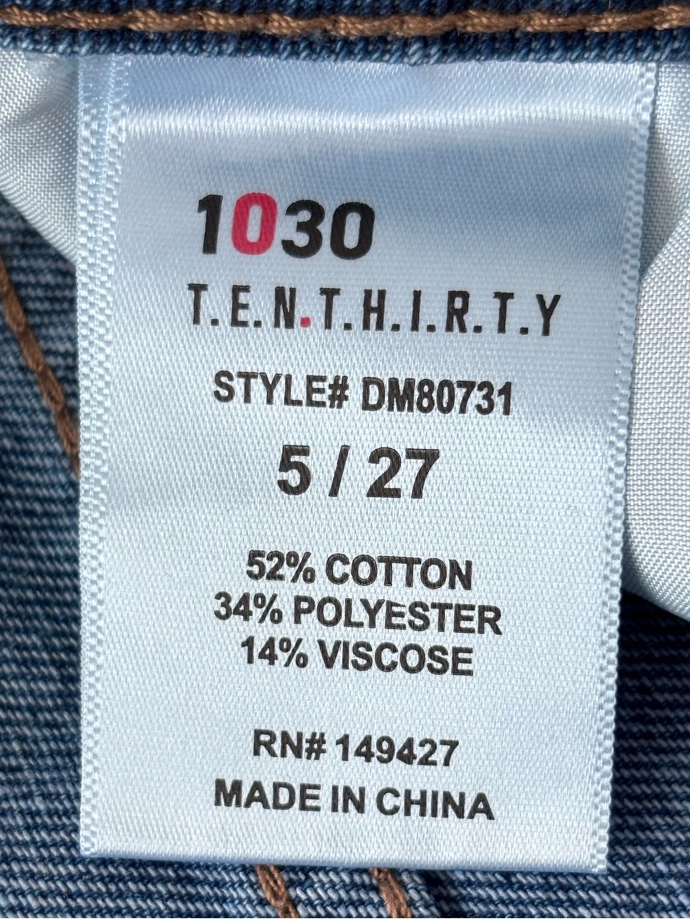 1030 TenThirty Mid Rise Relaxed Baggy Wide Leg Embroidered Blue Jeans--NWT--27 - Picture 14 of 16